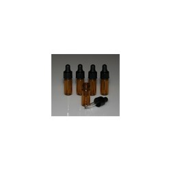 Dropping bottle 15 ml amber glass round pipette white/white