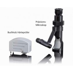 Eindruck-Härteprüfer nach Buchholz DIN 53 153 mit Mikroskop