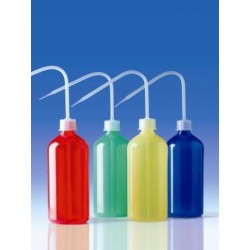 Wash bottle 250 ml narrow mouth PE-LD red pack 5 pcs.