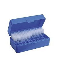 Stockable storage box PP 5 x 10 compartments for vials up to Ø