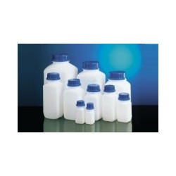 Chemical bottle PE-HD 250 ml white without screw cap GL 45 pack