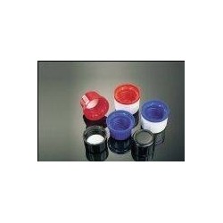 Screw cap PP blue with cone-sealing and originality-ring for